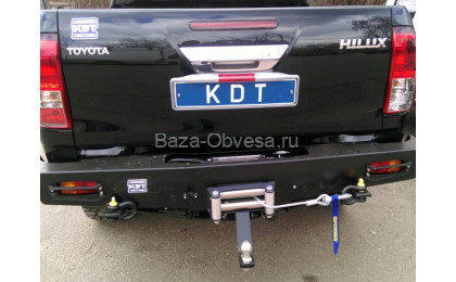 Бампер задний усиленный "KDT" на Toyota Hilux с 2015г. выпуска