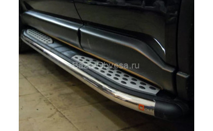 Пороги алюминиевые Zirkon "Can Otomotiv" на Volkswagen Amarok